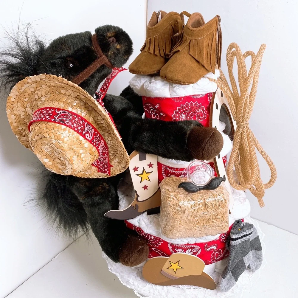 Wild West Diaper Cake, Western Cowboy Diaper Cake